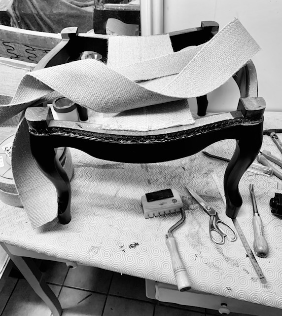 Restauration fauteuil sanglage